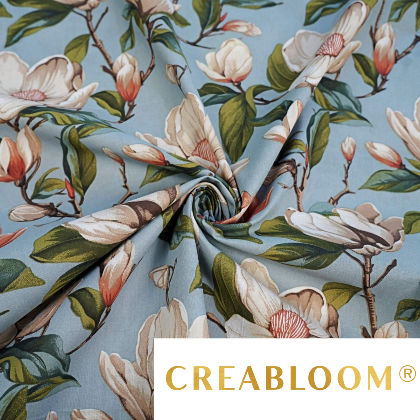 Tissu Coton Motif Magnolias