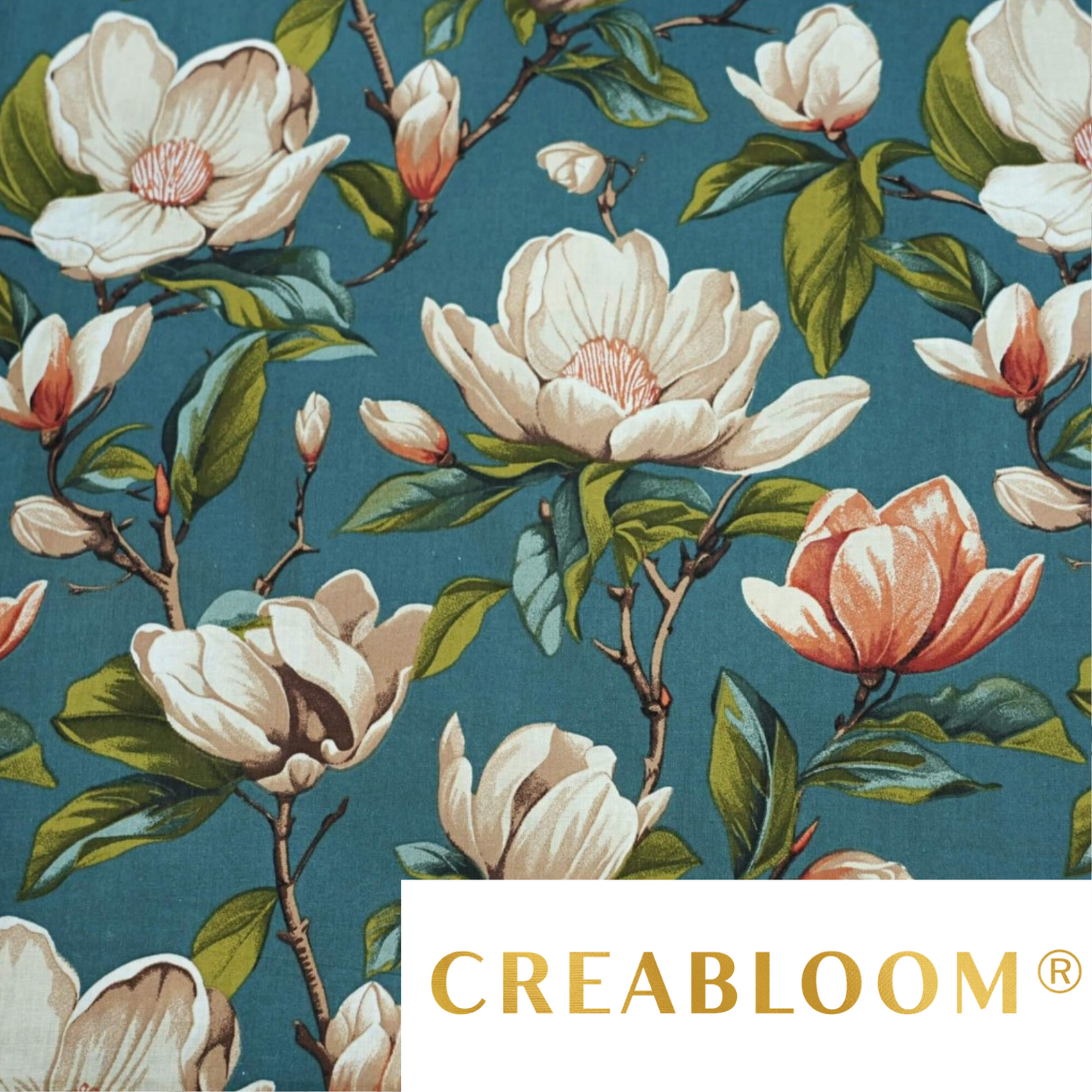 Tissu Coton Motif Magnolias