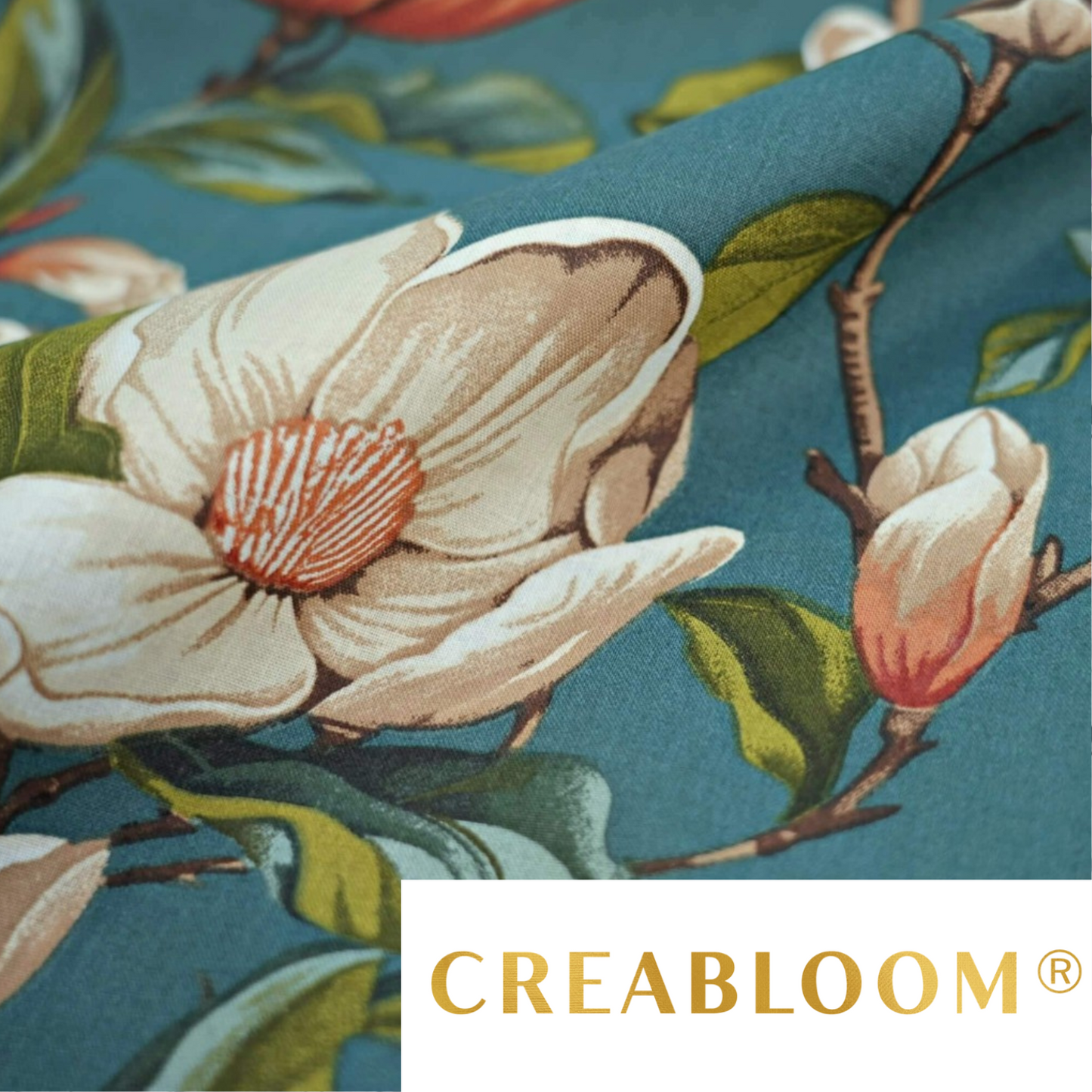 Tissu Coton Motif Magnolias