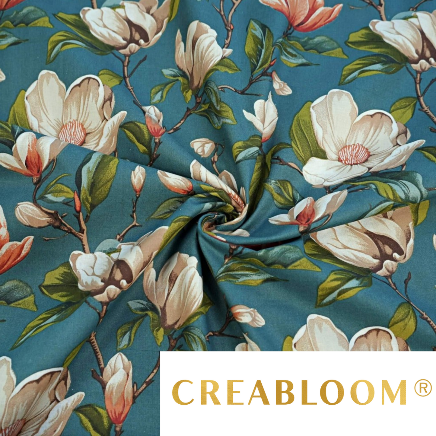 Tissu Coton Motif Magnolias