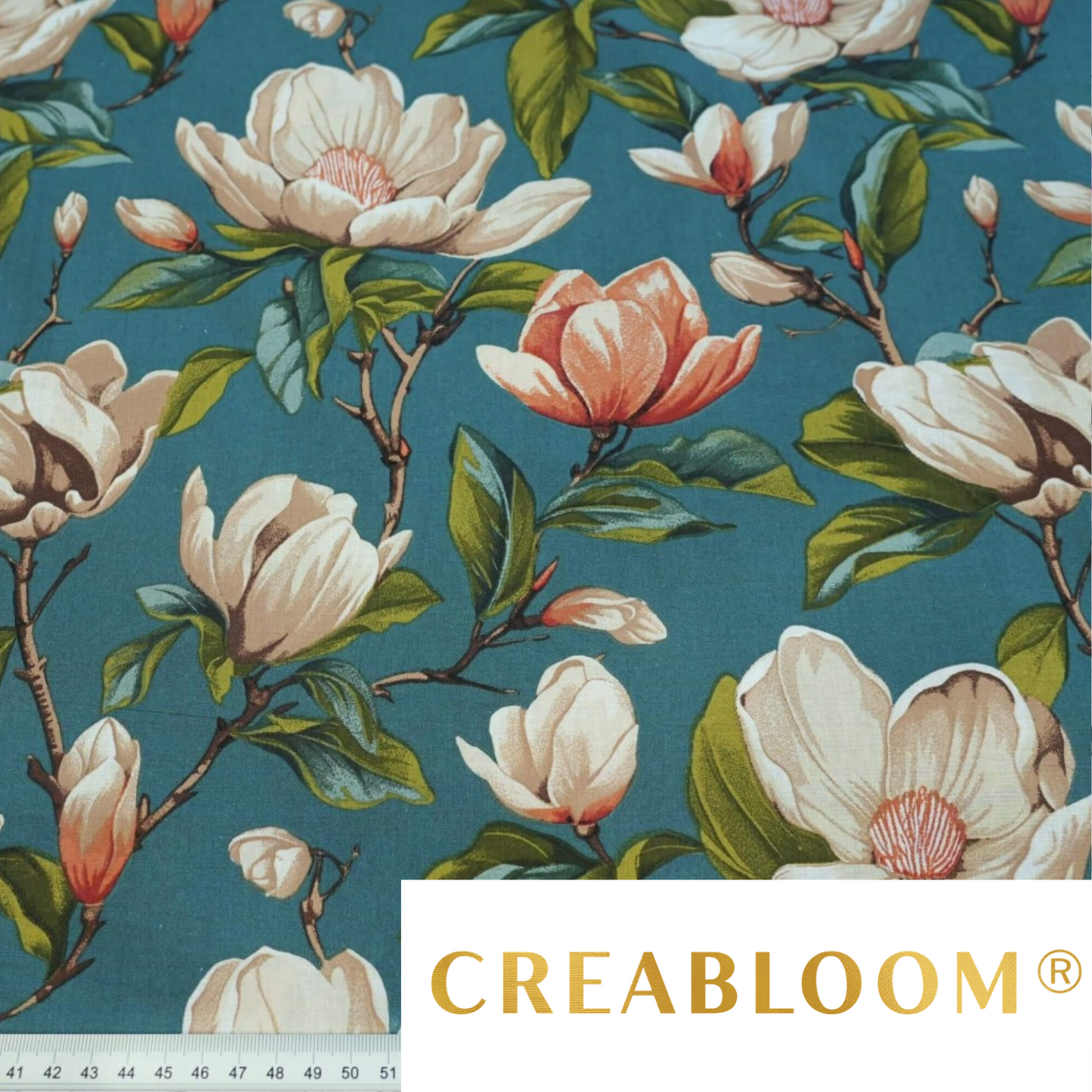 Tissu Coton Motif Magnolias