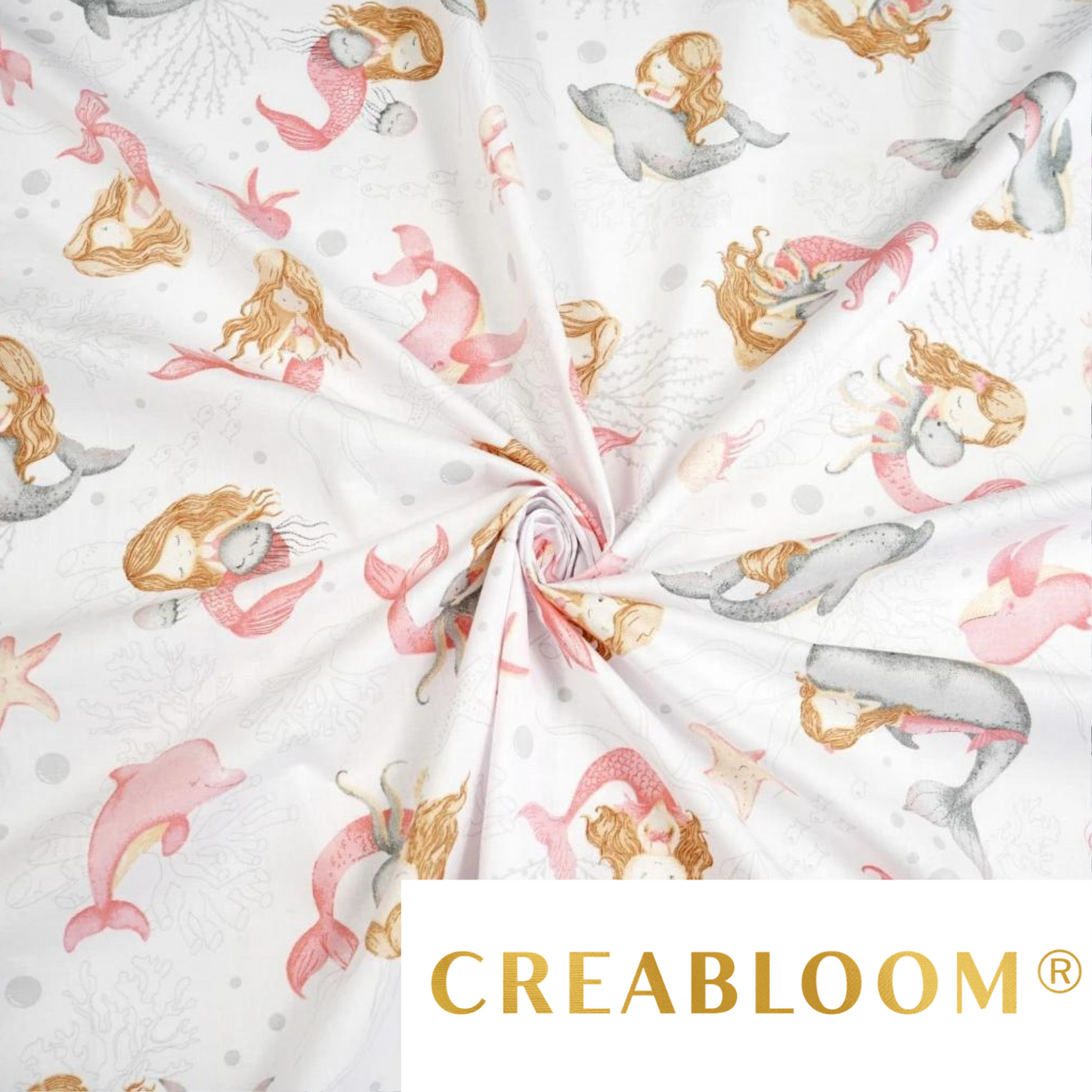 Tissu Coton Motif Sirène