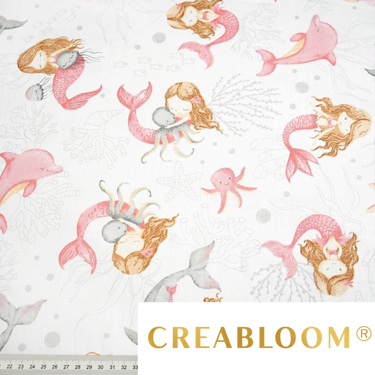 Tissu Coton Motif Sirène