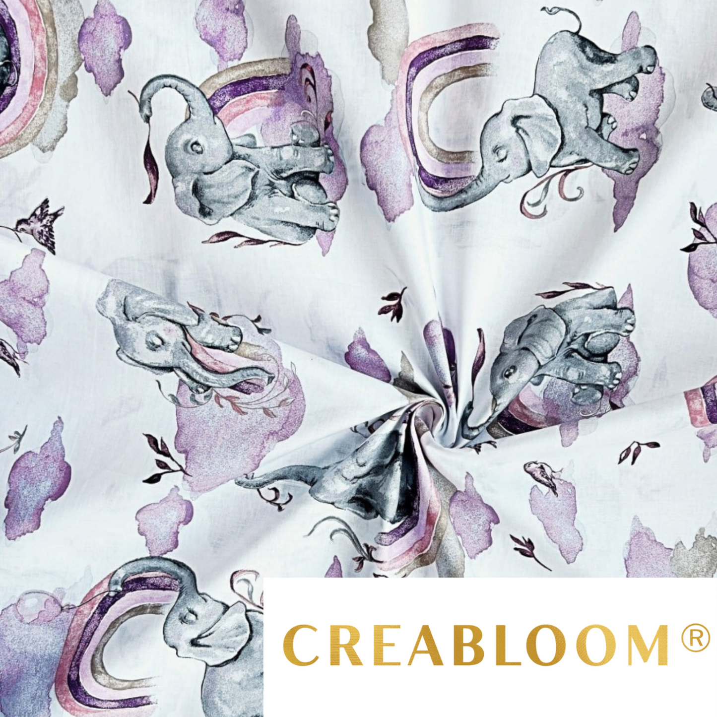 Tissu Coton Motif Éléphants