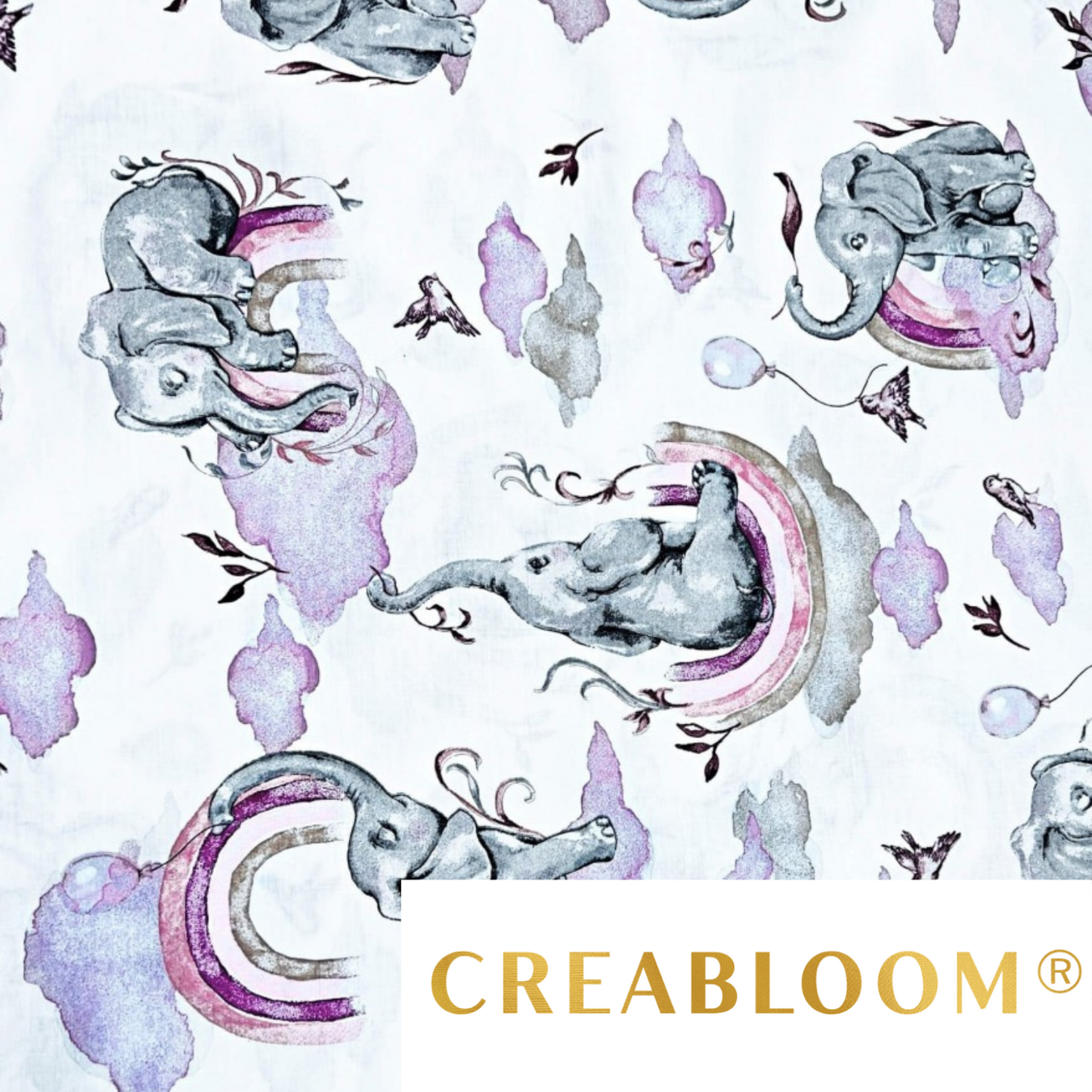 Tissu Coton Motif Éléphants