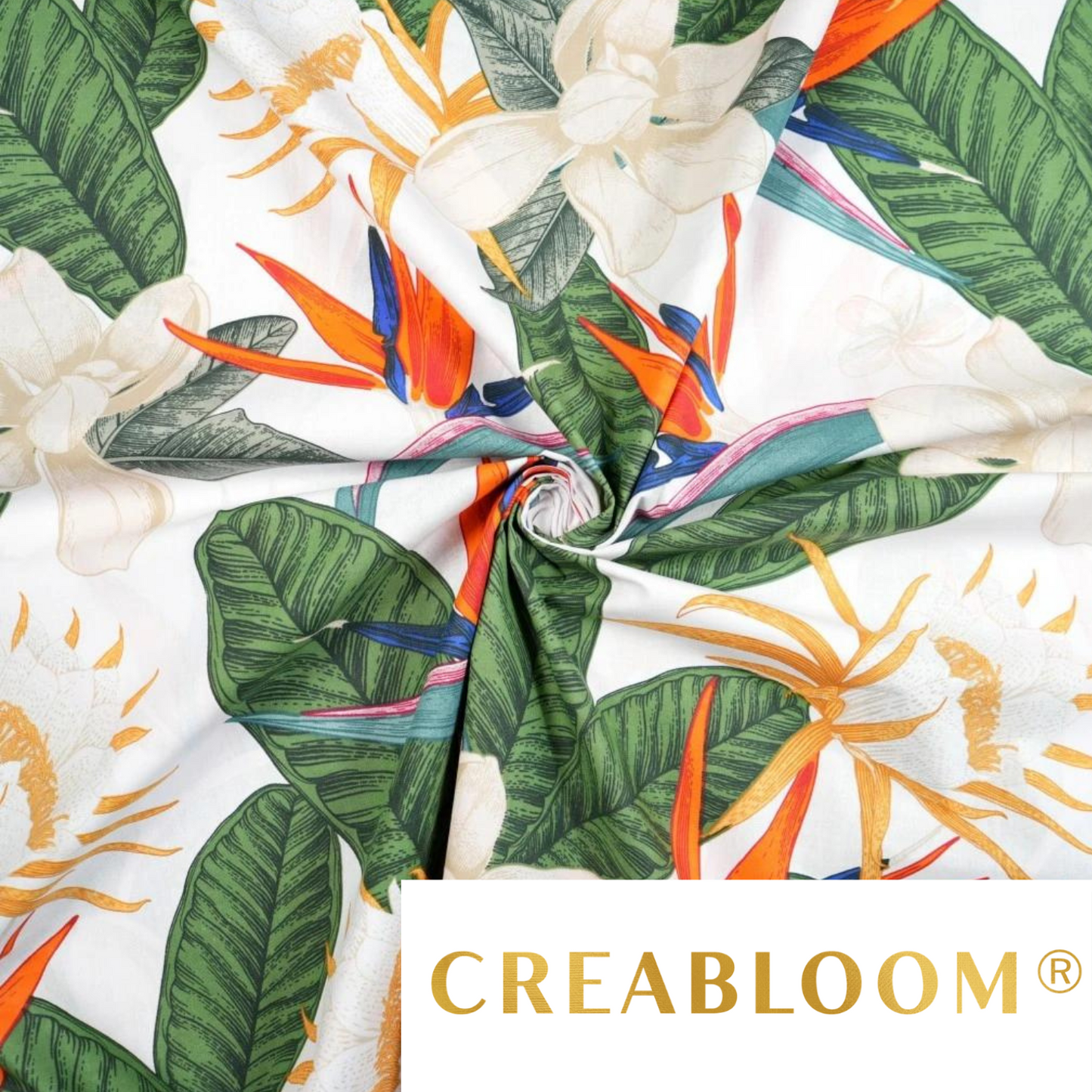 Tissu Coton Imprimé Grandes Fleurs