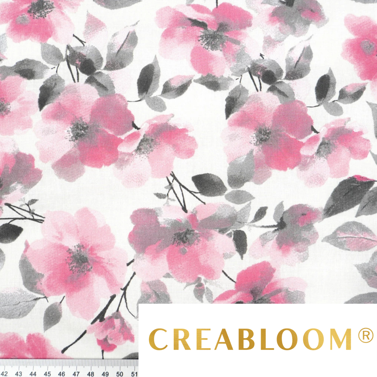 Tela de algodón con estampado floral