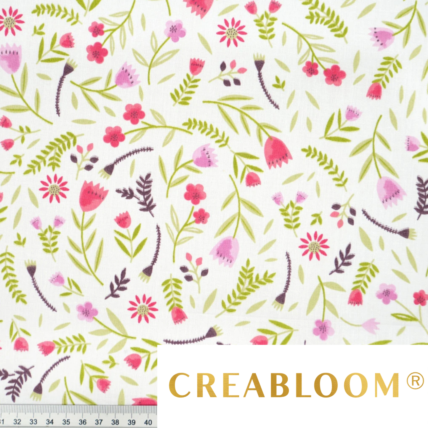 Baumwollstoff mit Blumendruck