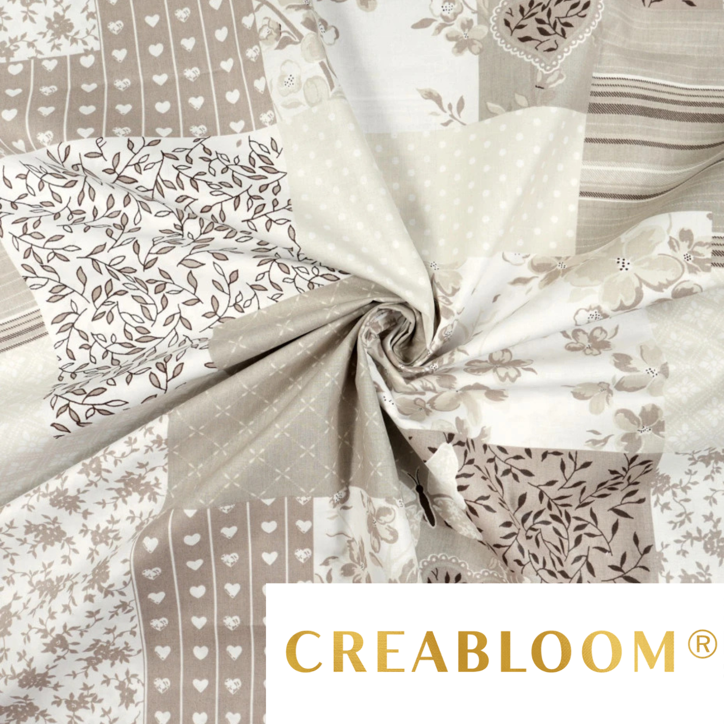 Tissu coton imprimé patchwork