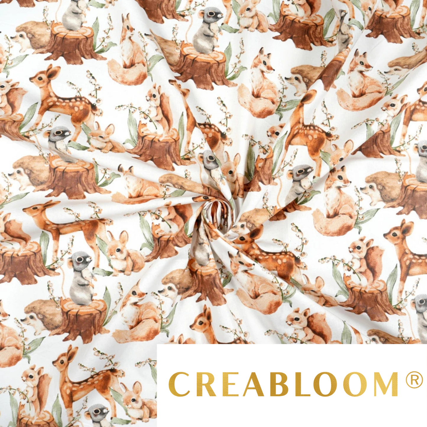 Tissu coton Motif animaux de la forêt