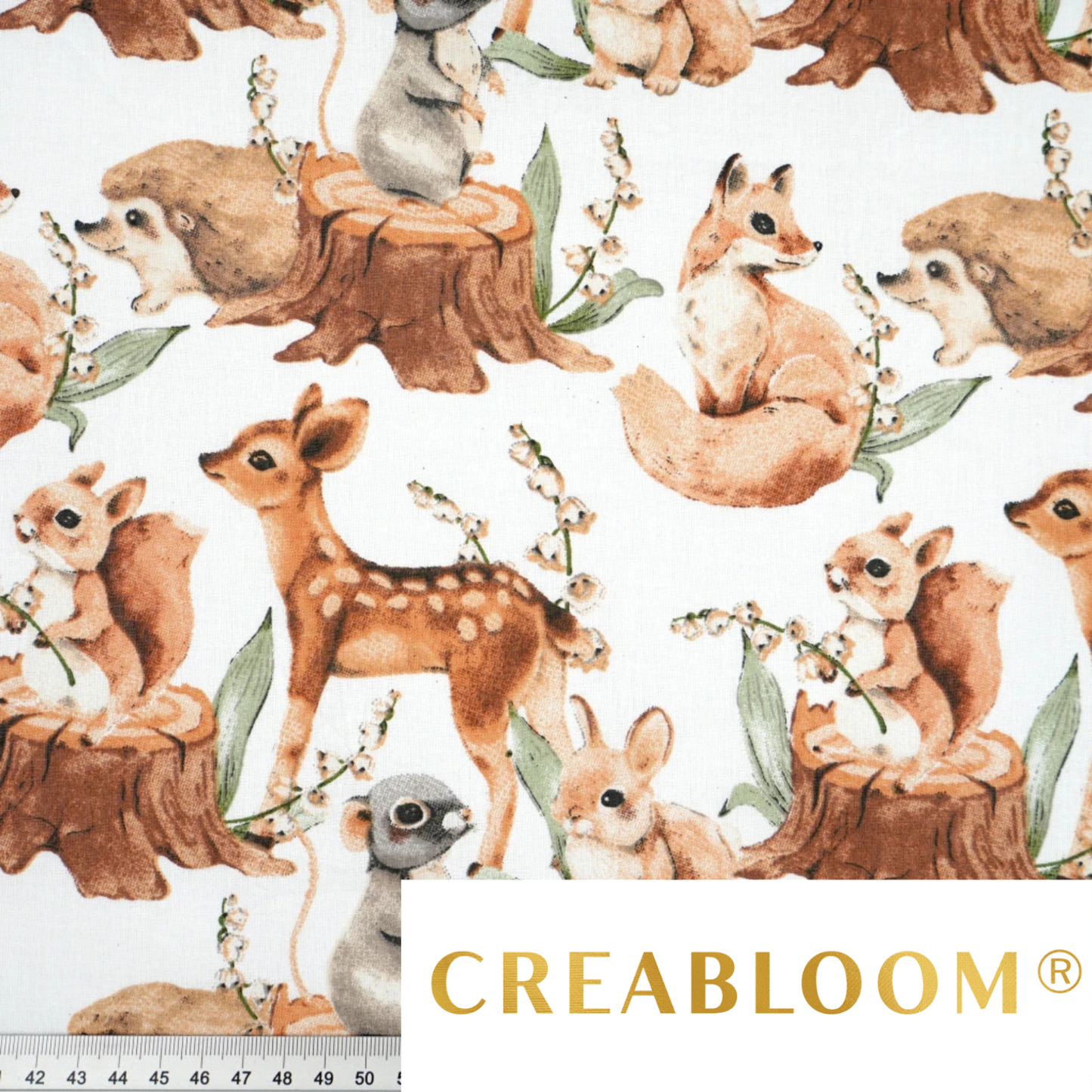 Tissu coton Motif animaux de la forêt