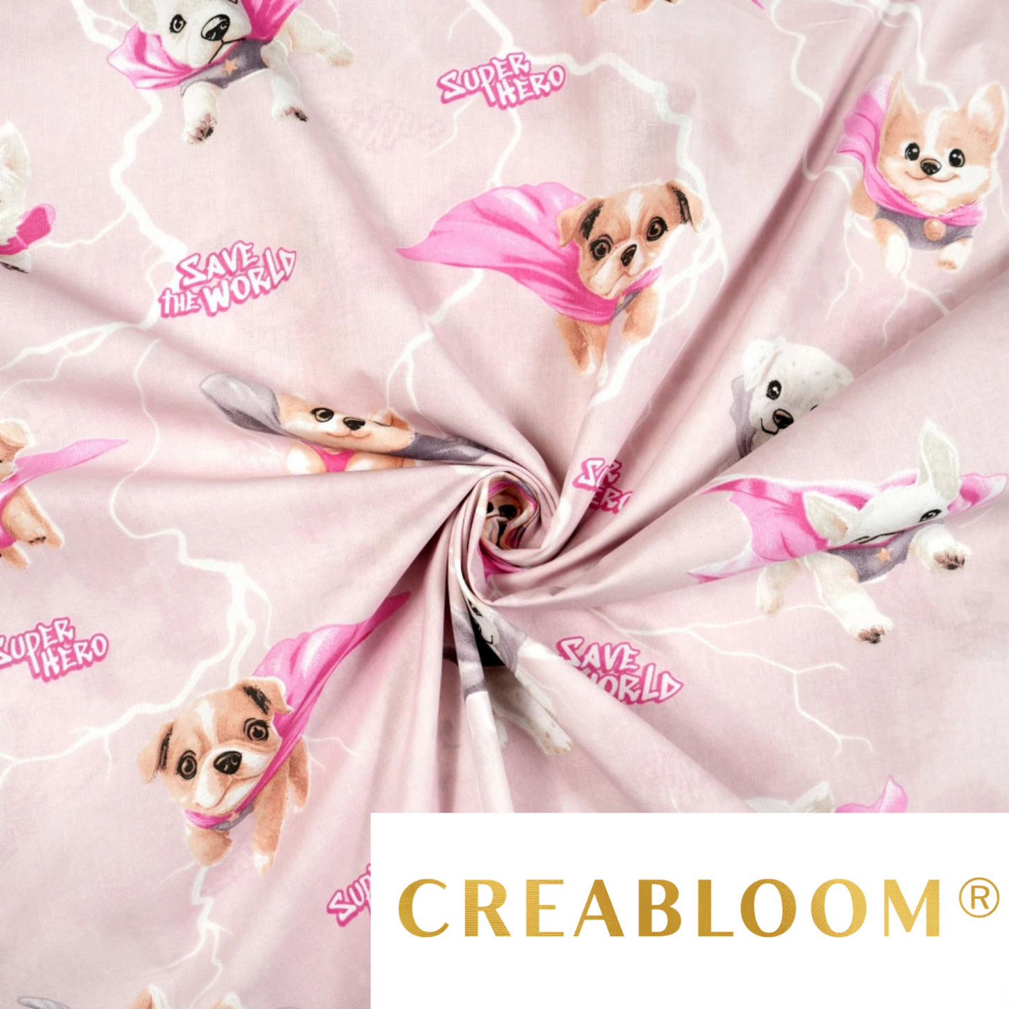 Tissu coton Motif chiens super-héros