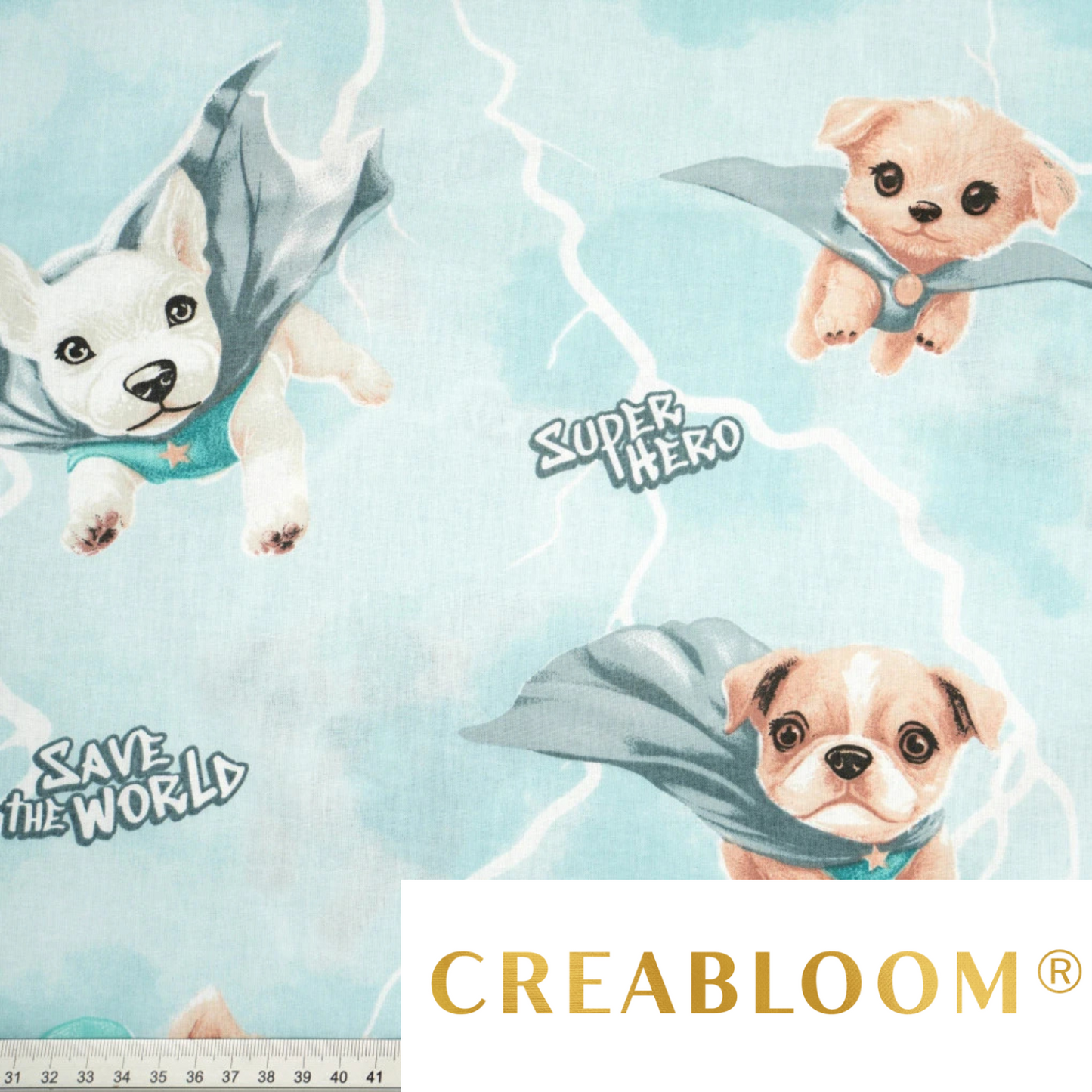 Tissu coton Motif chiens super-héros