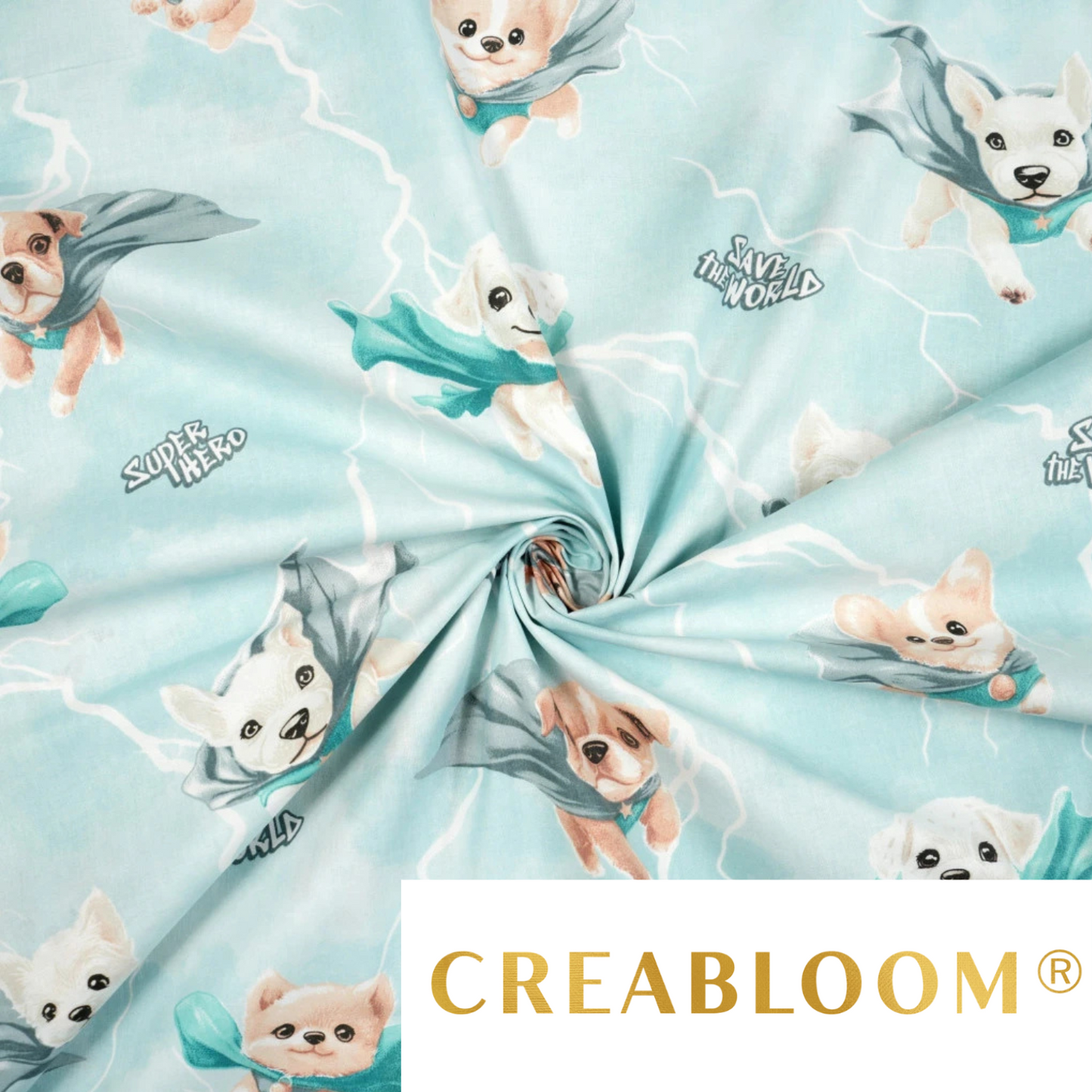 Tissu coton Motif chiens super-héros