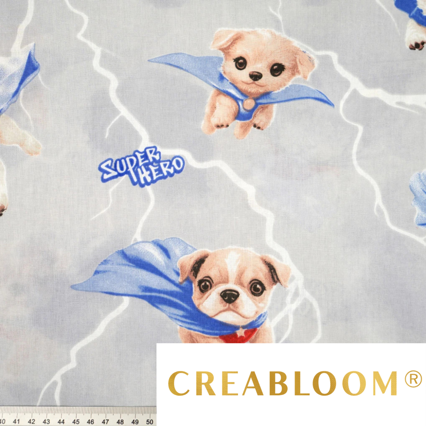 Tissu coton Motif chiens super-héros