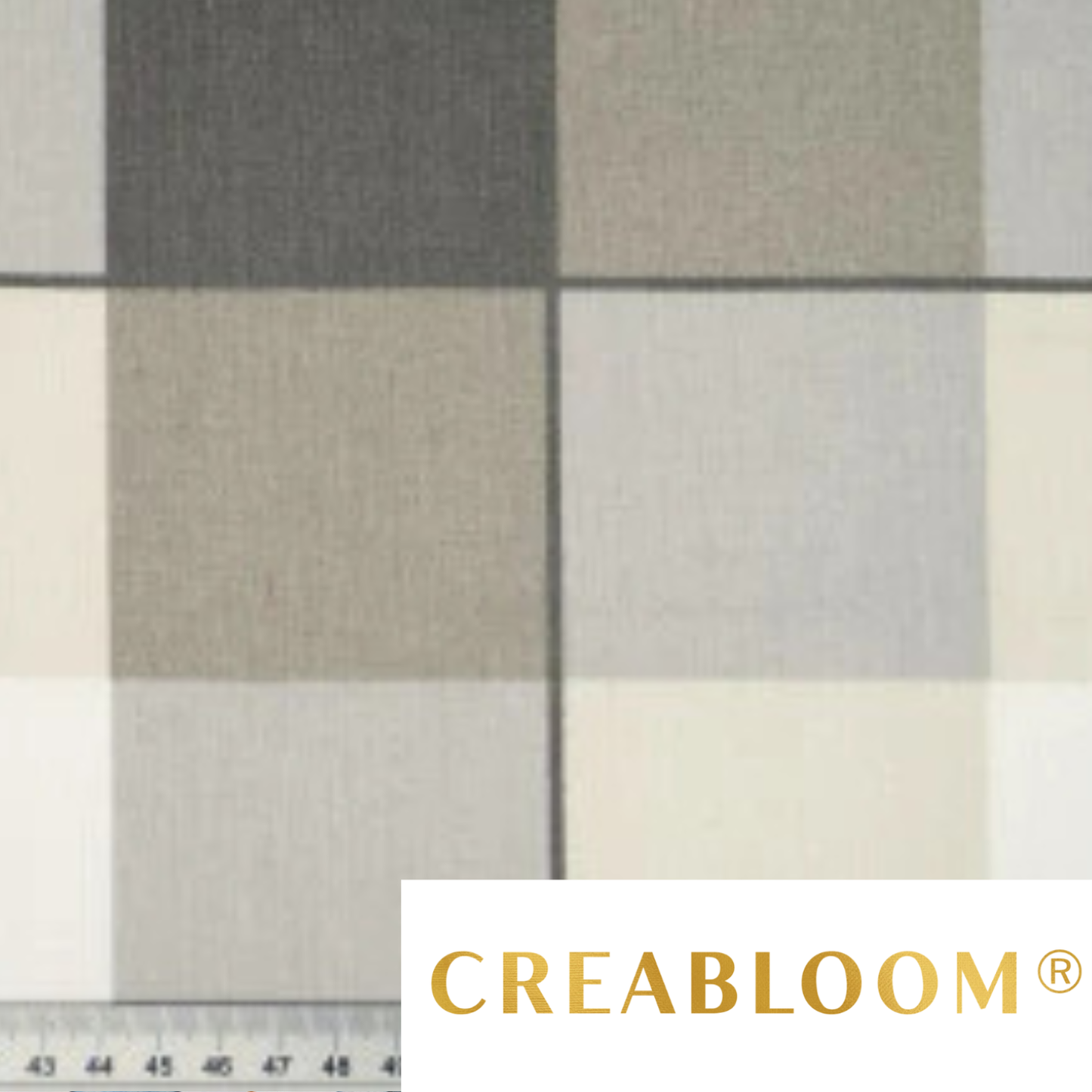 Tissu coton Motif carreaux gris et beige