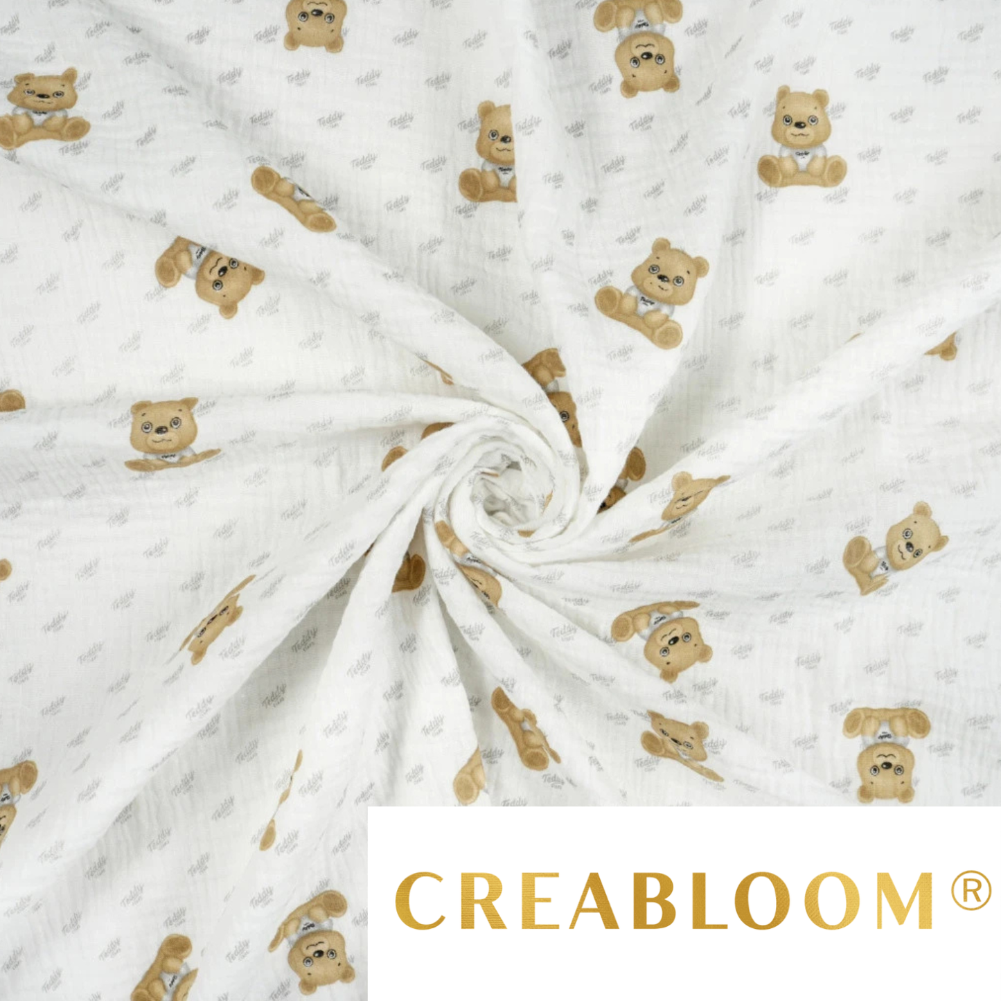 Tissu Double Gaze imprimé oursons