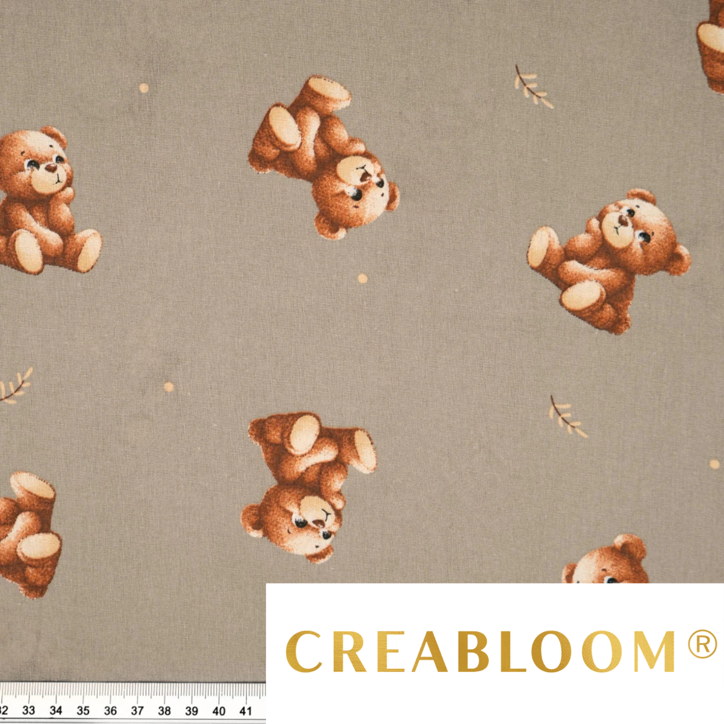 Coupon de Tissu coton Motif oursons - 40cm x 50cm