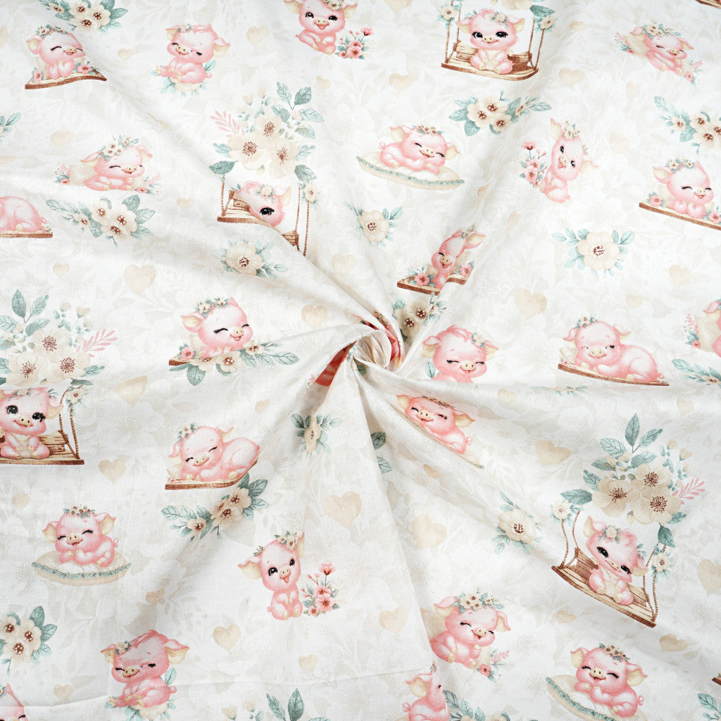 Tissu coton Motif cochons mignons