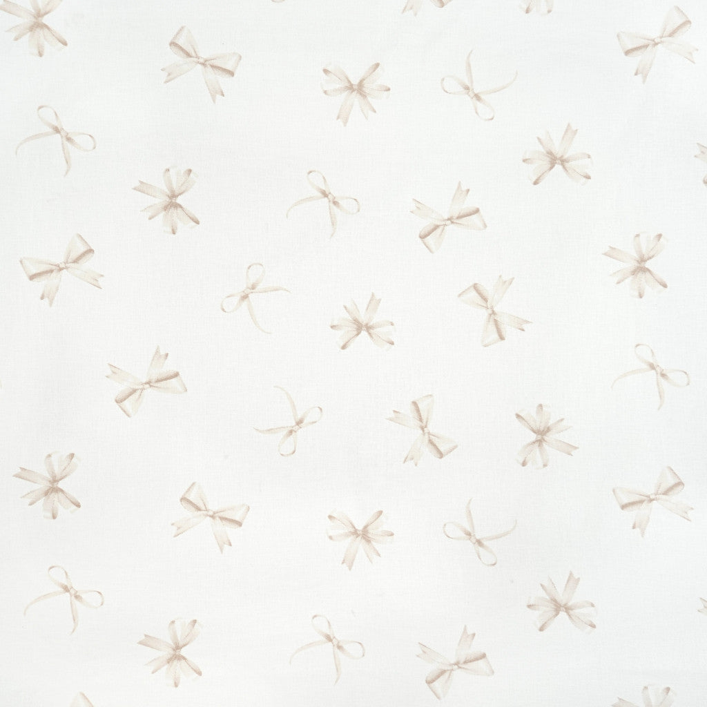 Tissu coton Motif nœuds beige
