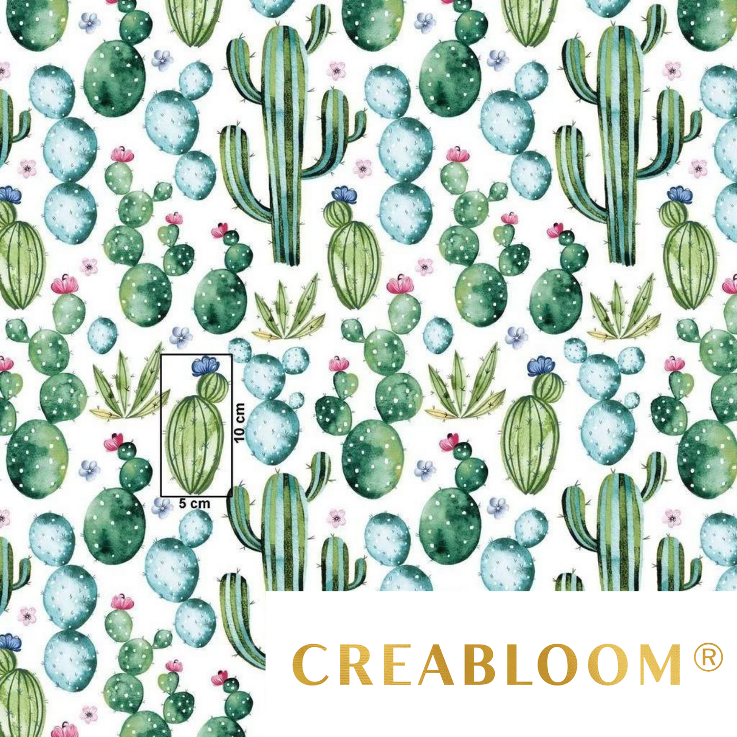 Tissu Coton Motif Cactus