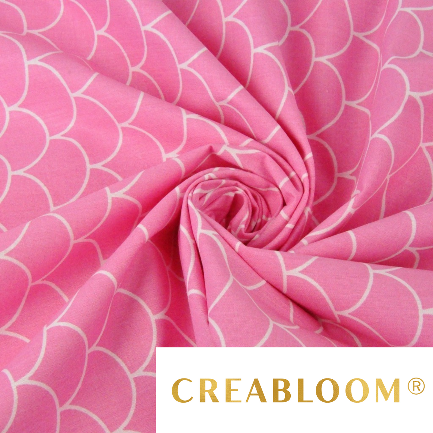 Tissu Coton Imprimé Blanc Et Rose