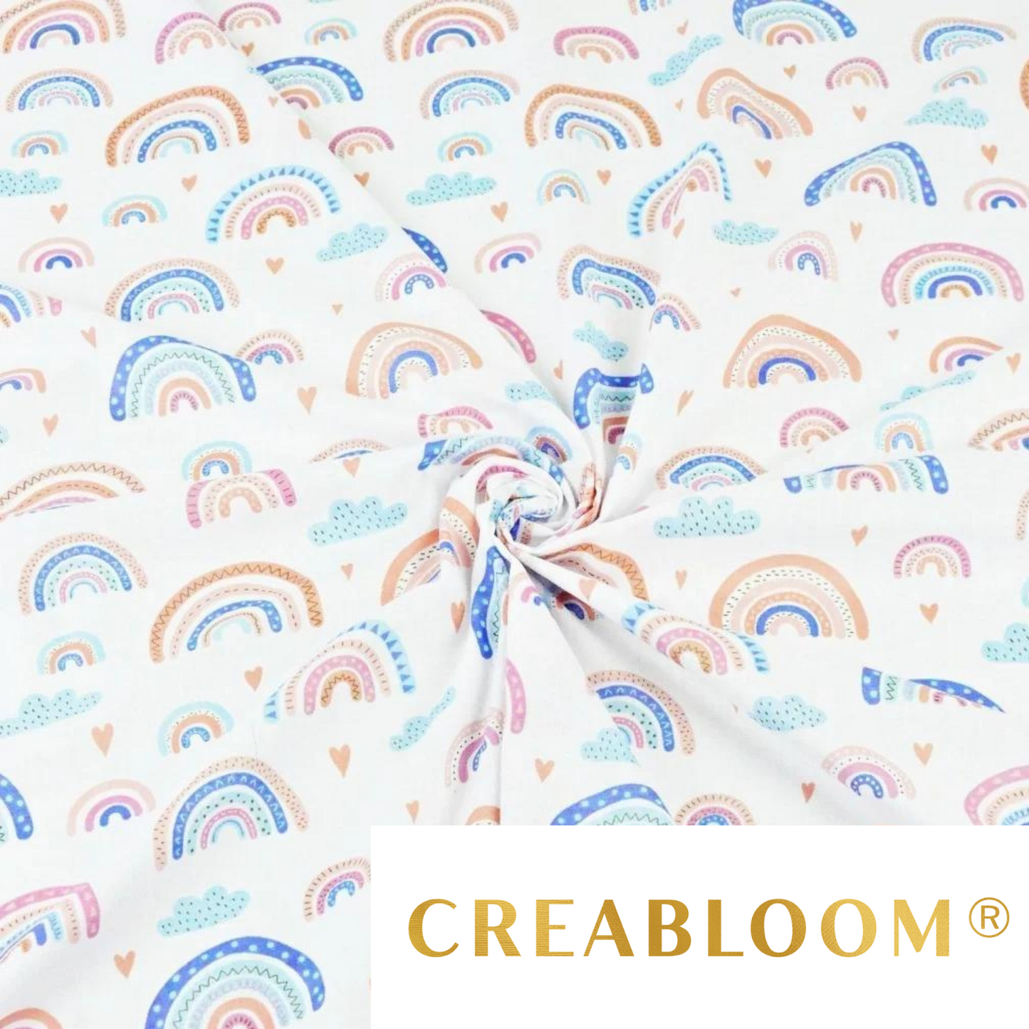Tissu Coton Motif Arc-En-Ciel