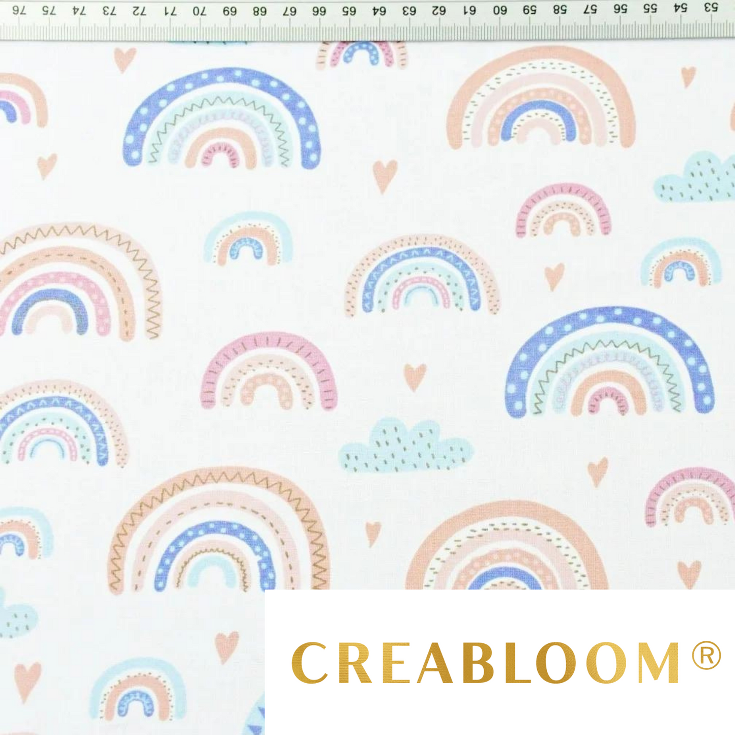 Tissu Coton Motif Arc-En-Ciel