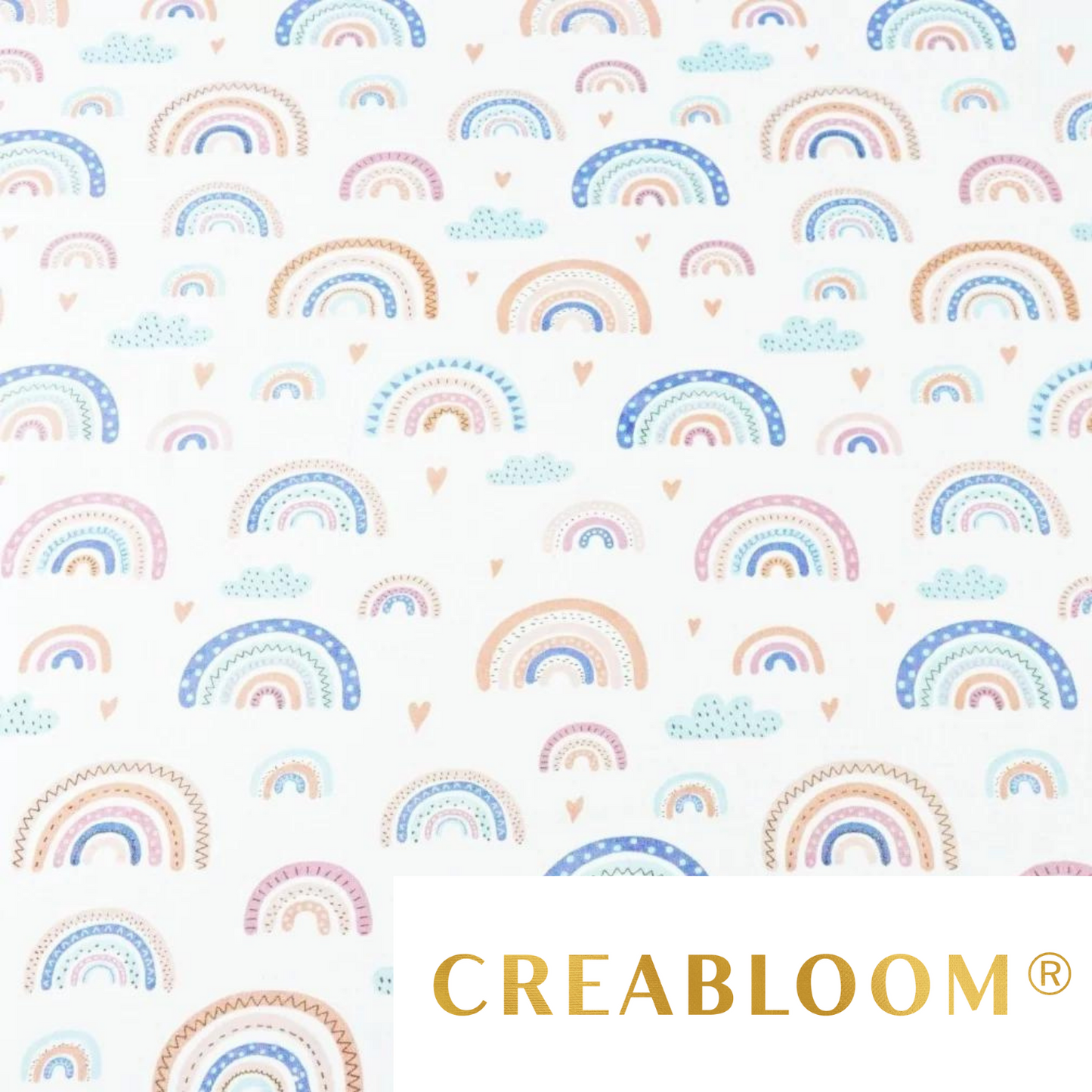Tissu Coton Motif Arc-En-Ciel