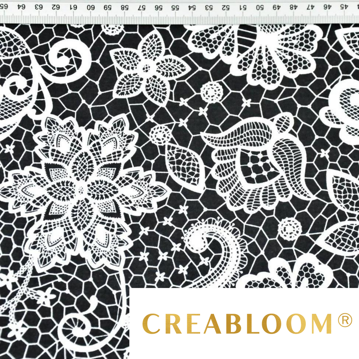 Tissu Coton Motif Fleurs Effet Dentelle