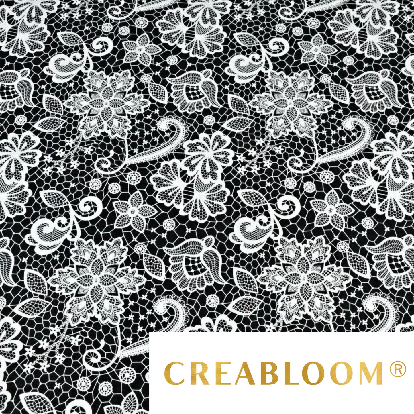 Tissu Coton Motif Fleurs Effet Dentelle