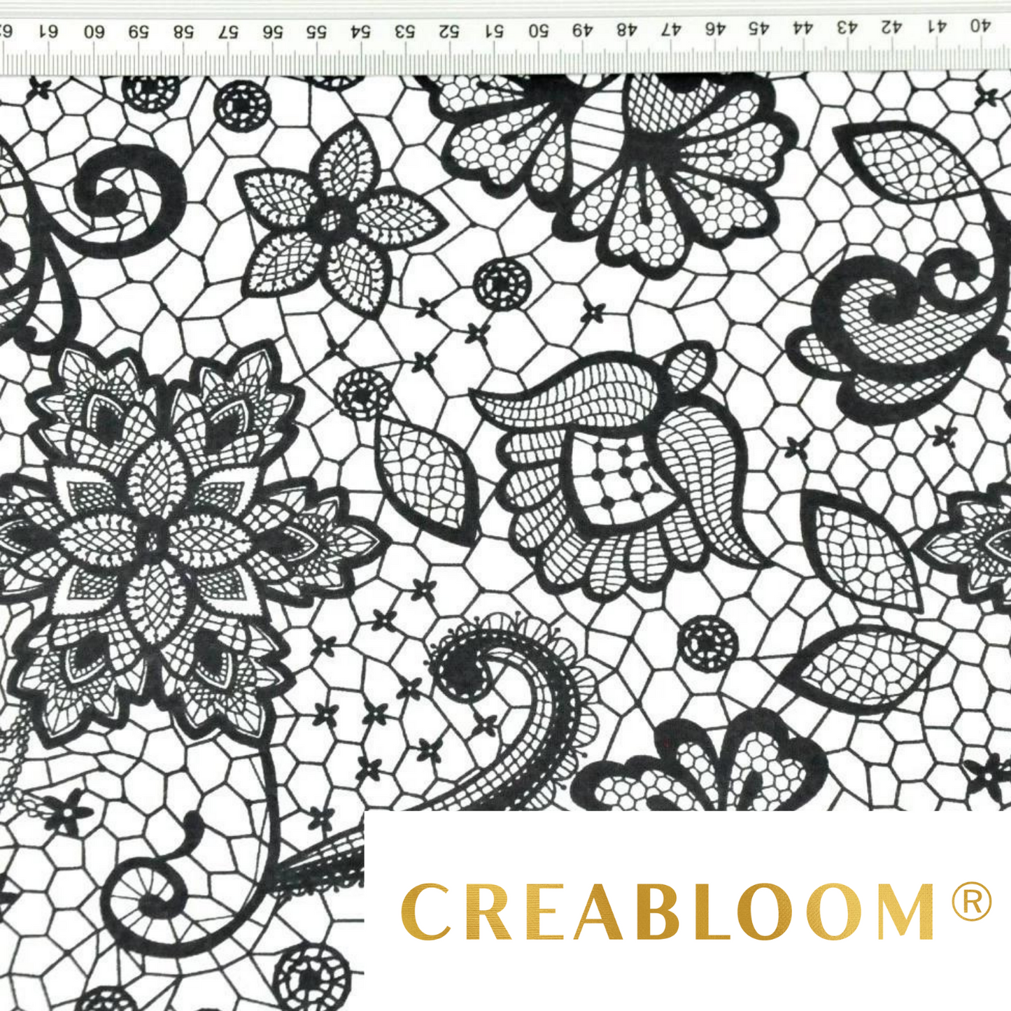 Tissu Coton Motif Fleurs Effet Dentelle