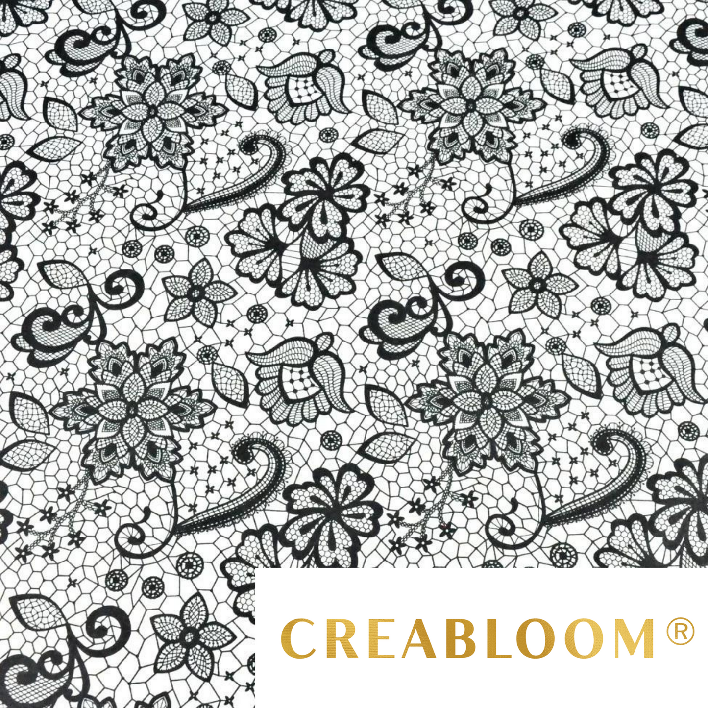 Tissu Coton Motif Fleurs Effet Dentelle