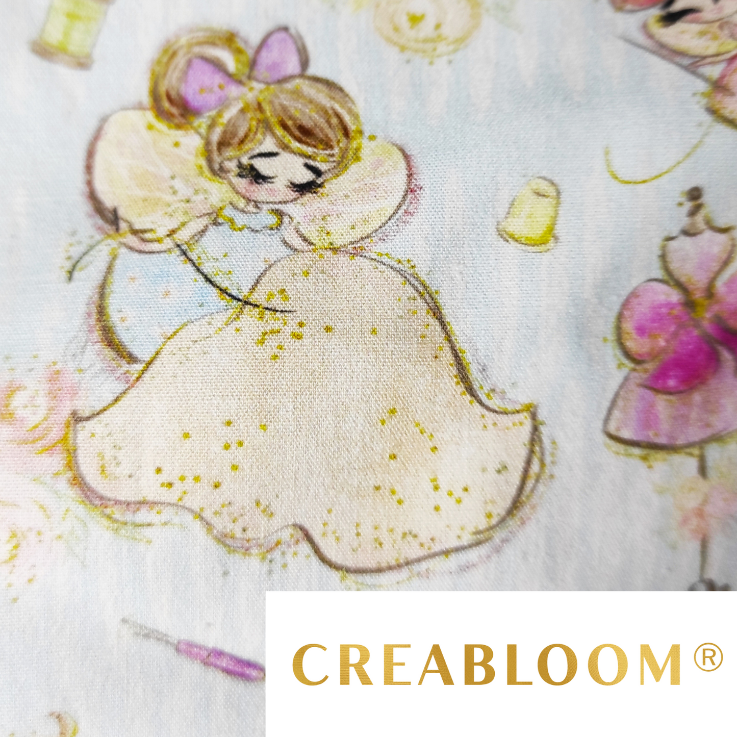 Tissu Coton Motif Couturière