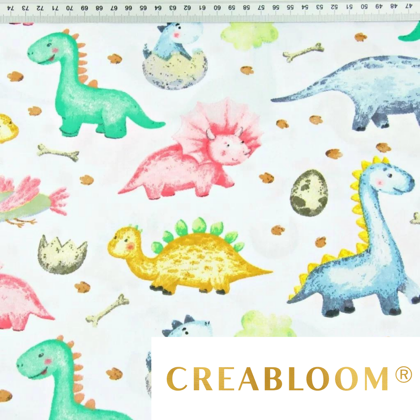 Tissu Coton Motif Dinosaures