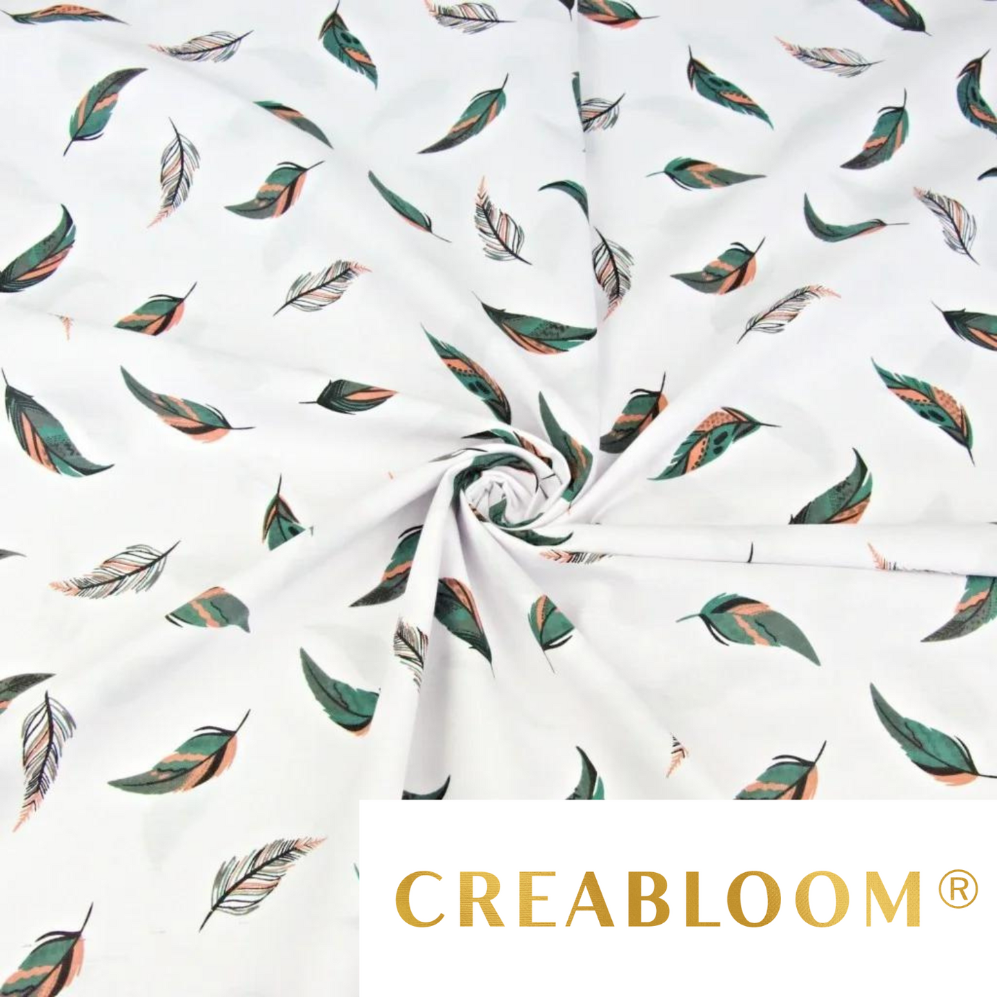 Tissu Coton Motif Plumes