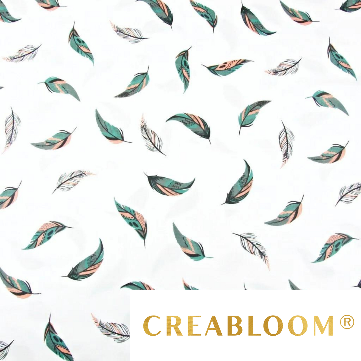 Tissu Coton Motif Plumes