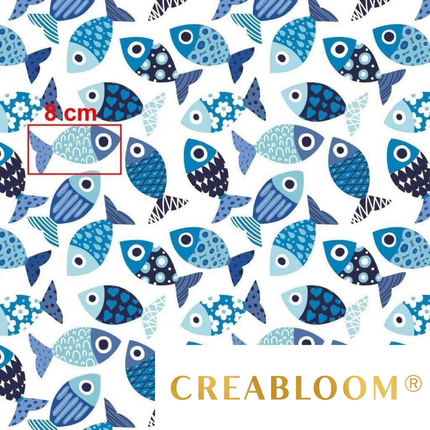 Tissu Coton Motif Poissons