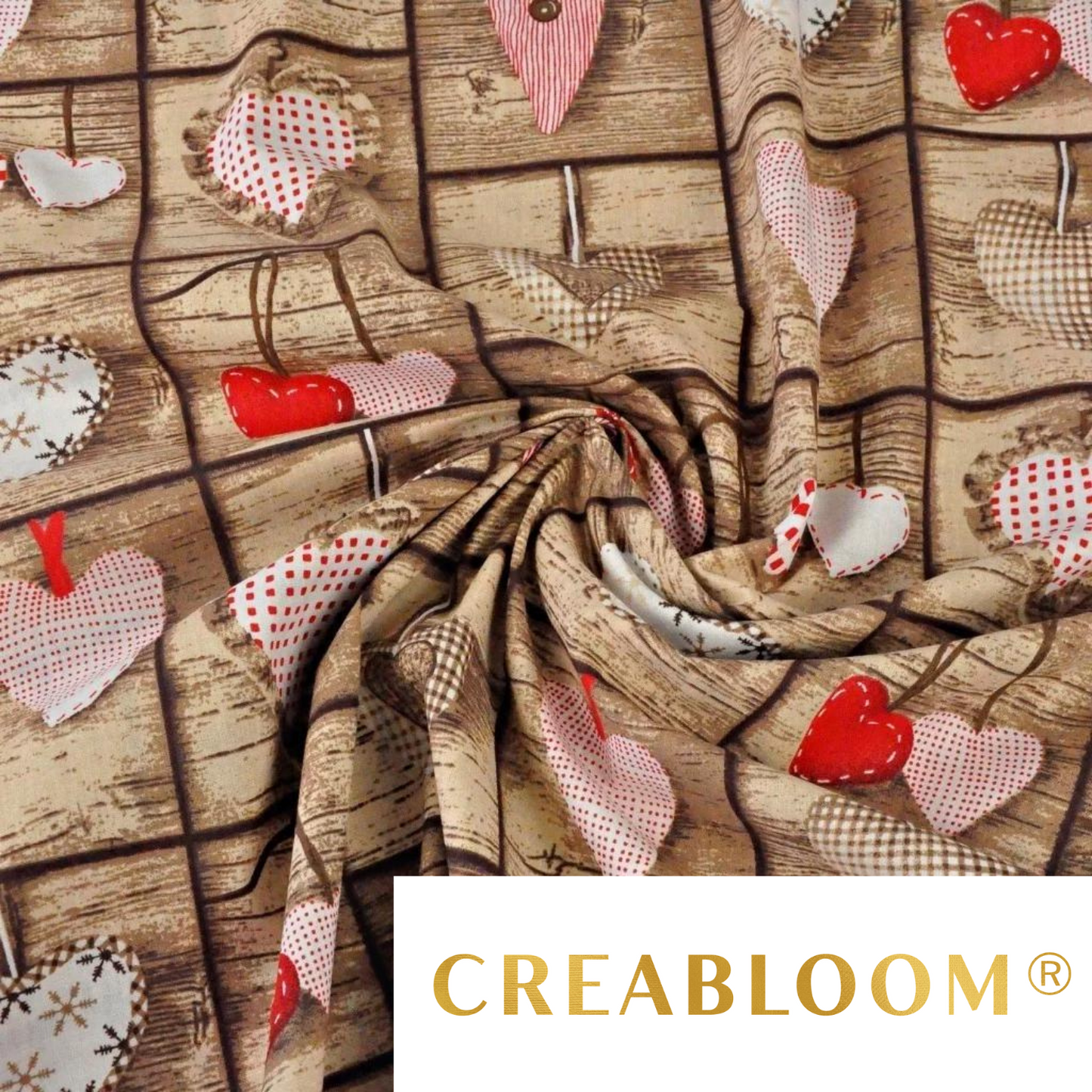 Tissu Coton Motif Coeurs