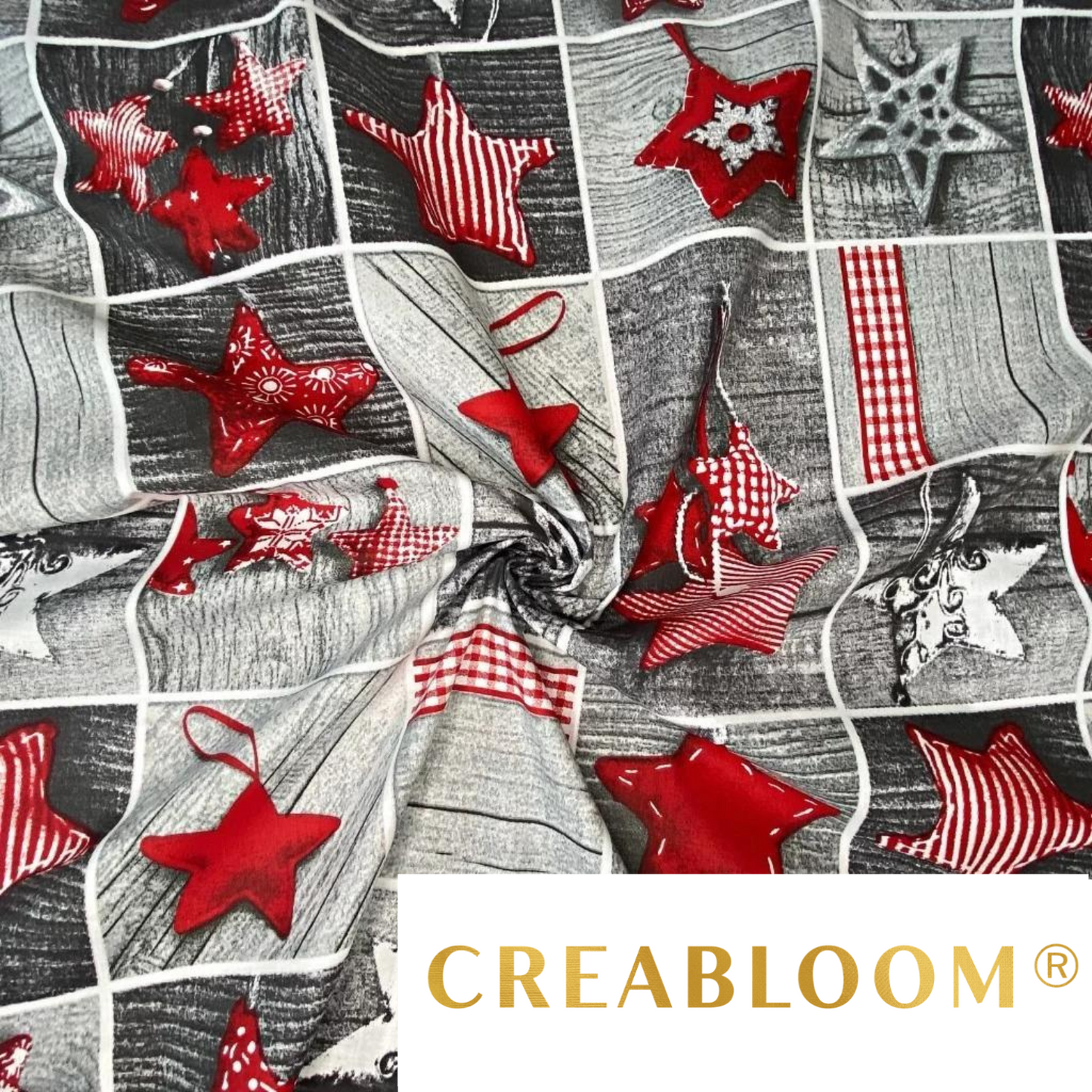 Tissu Coton Motif Patchwork Étoiles