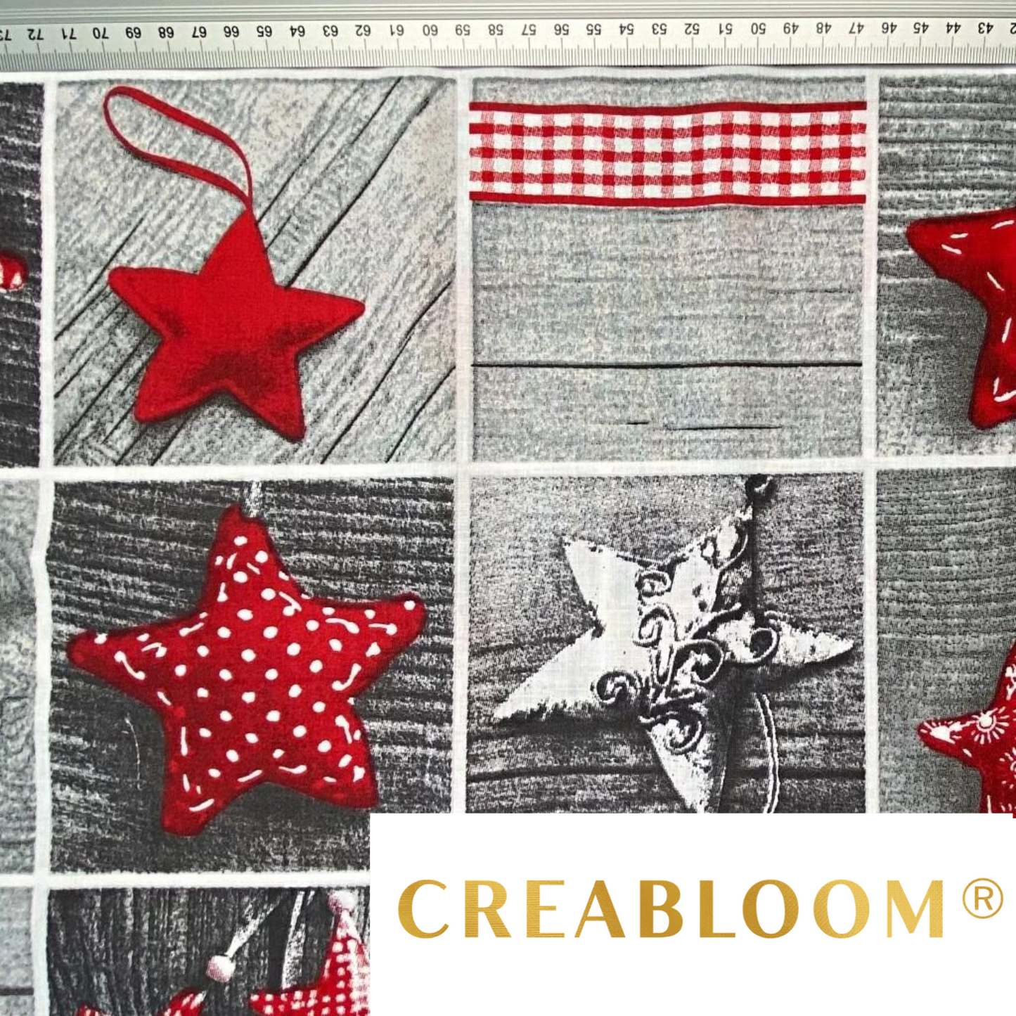 Tissu Coton Motif Patchwork Étoiles