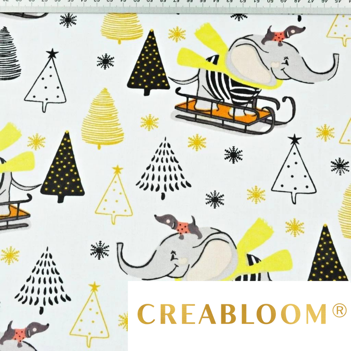 Tissu Coton Motif Éléphants
