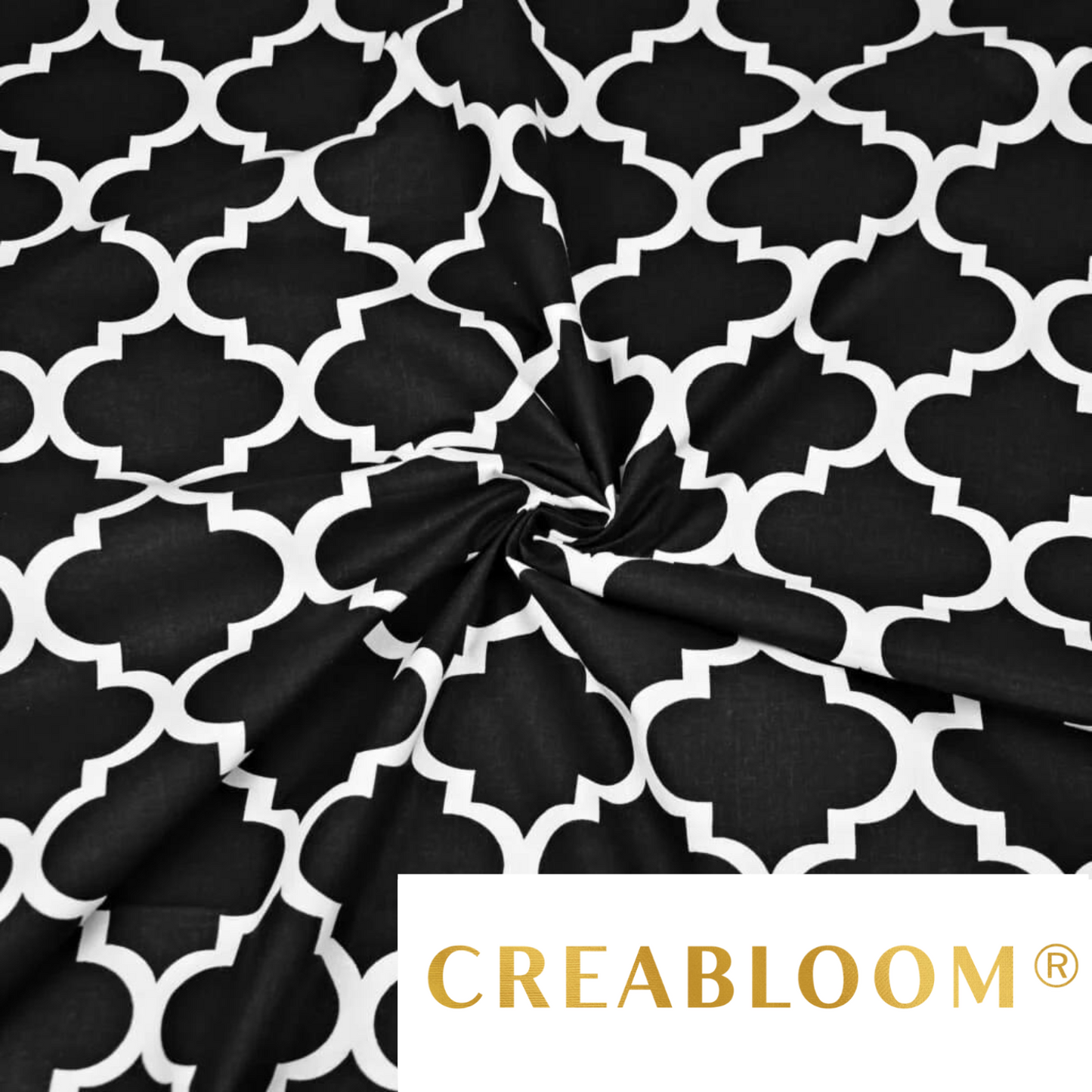 Tissu Coton Imprimé Blanc Et Noir