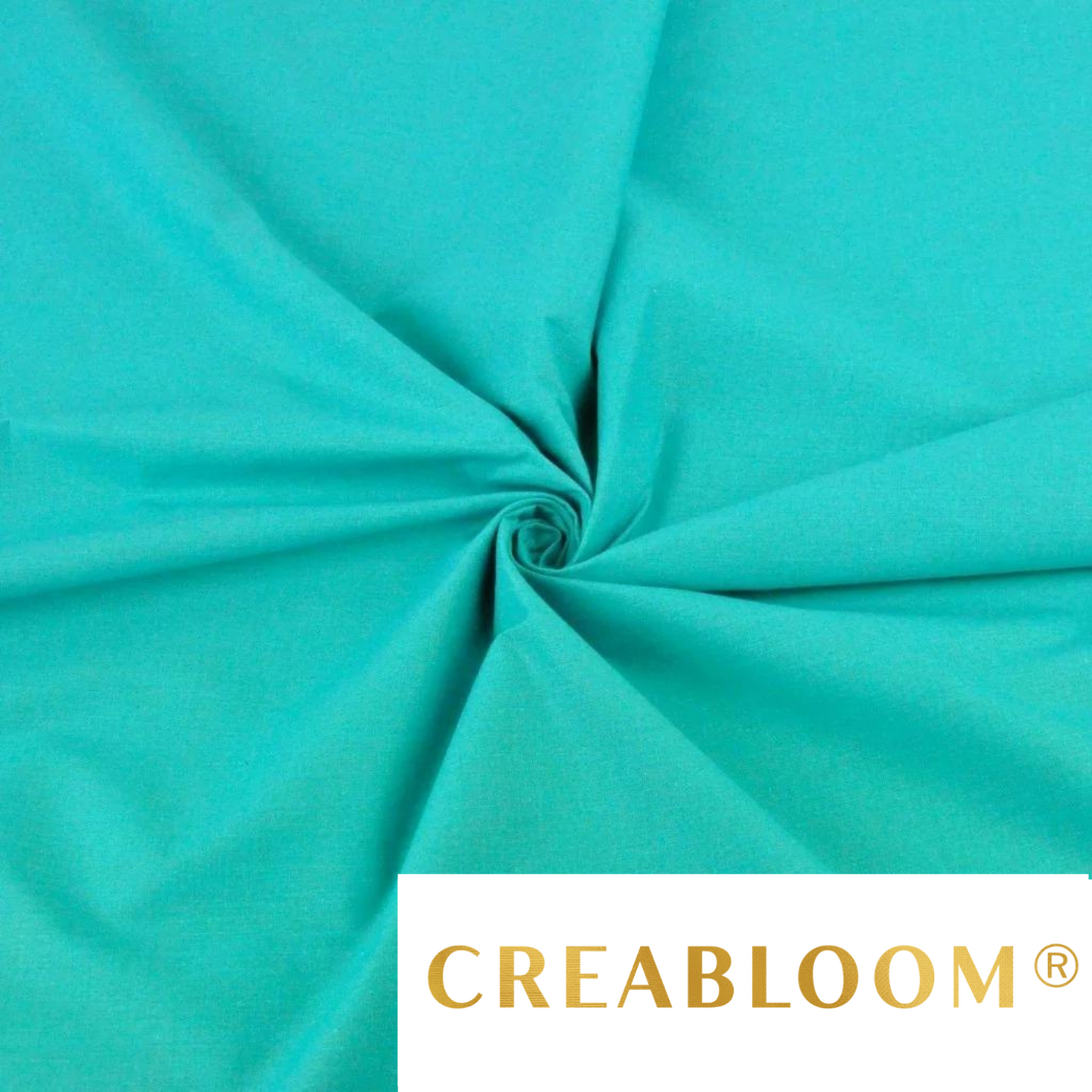 Tissu Coton Uni Vert Turquoise