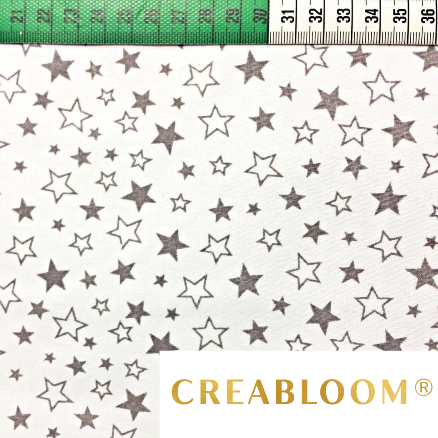 Tissu Coton Motif Étoiles Grises