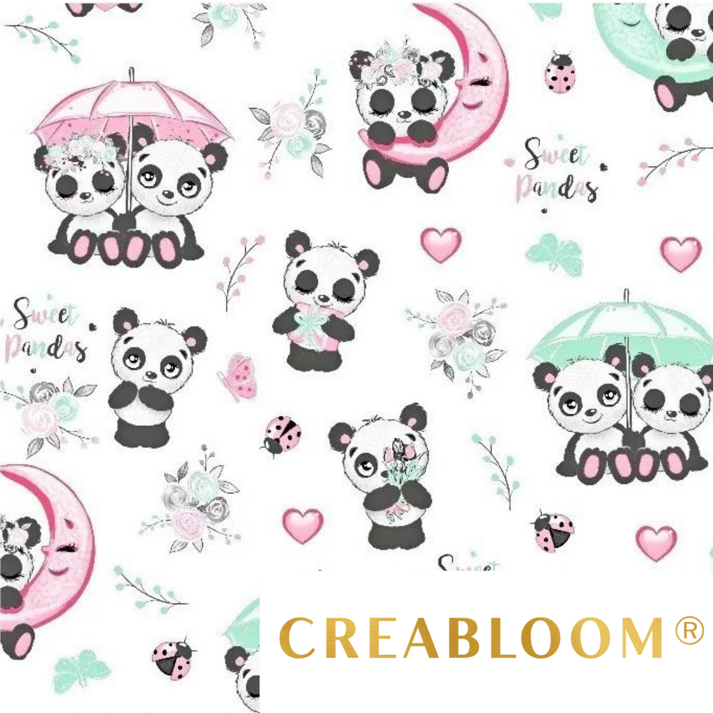 Tissu Coton Motif Pandas
