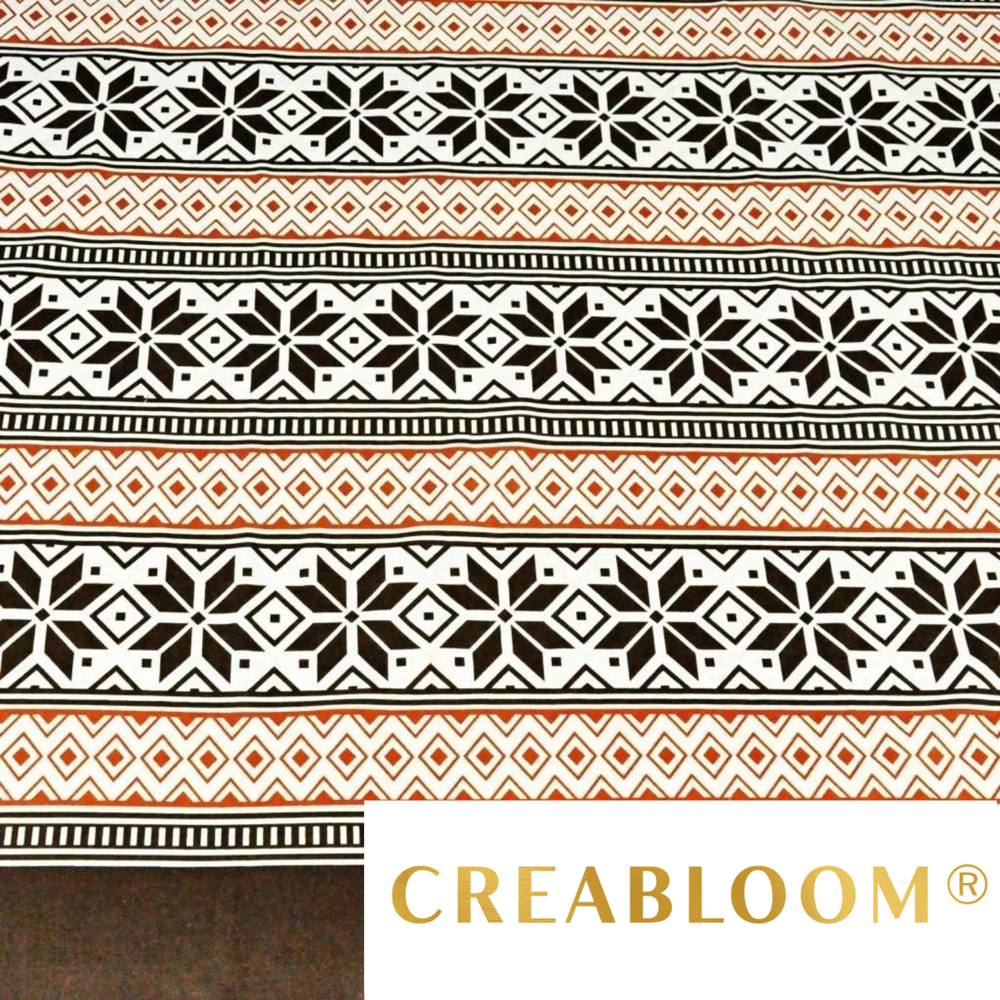 Tissu Coton Imprimé Marron