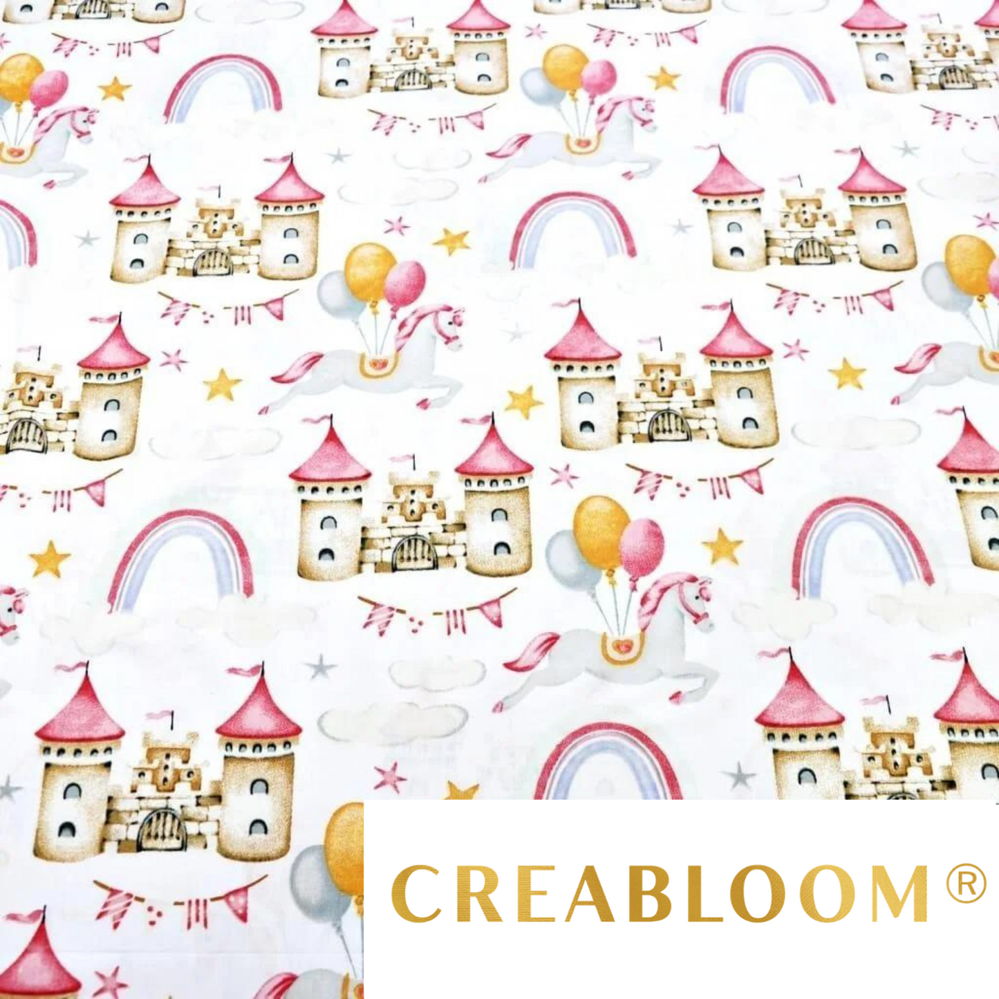 Tissu Coton Motif Châteaux