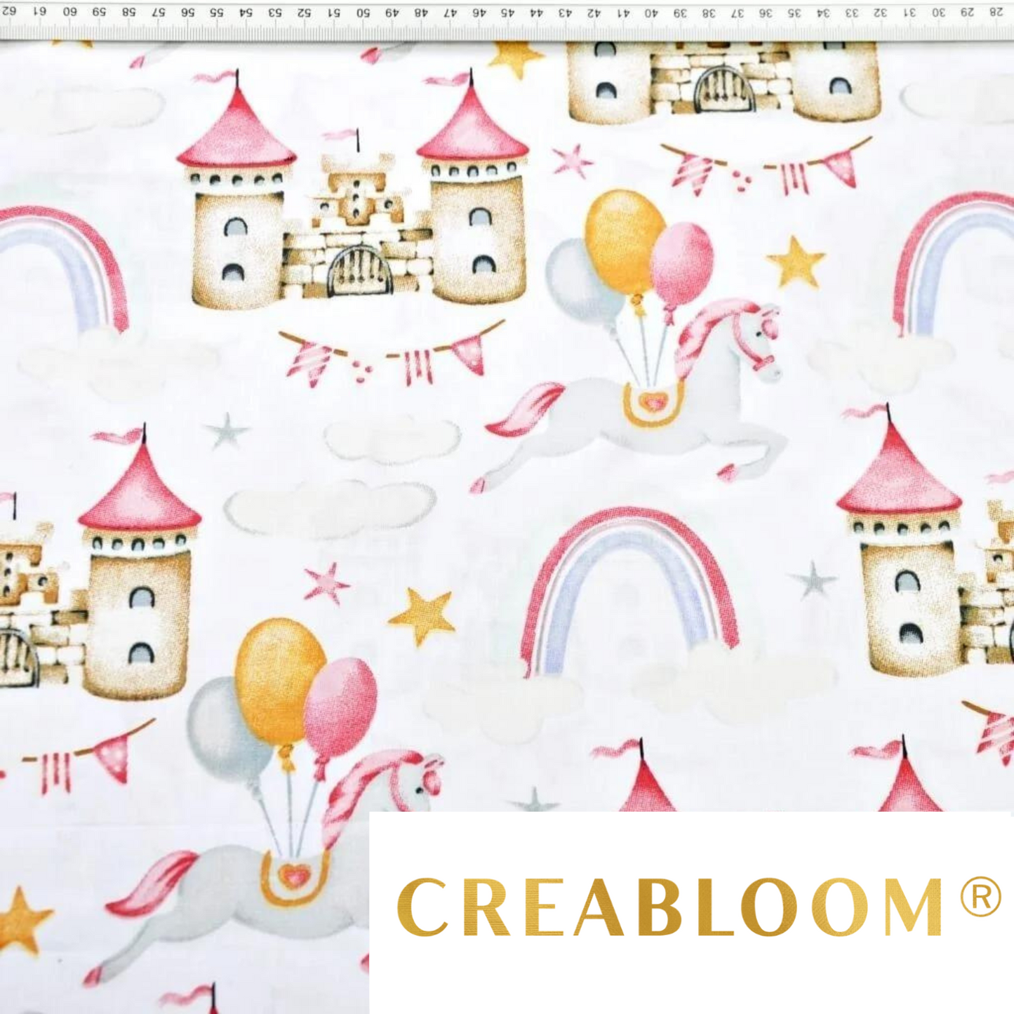 Tissu Coton Motif Châteaux