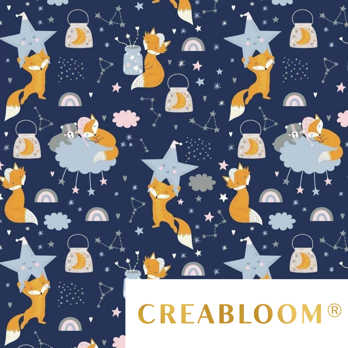 Tissu Coton Motif Renards